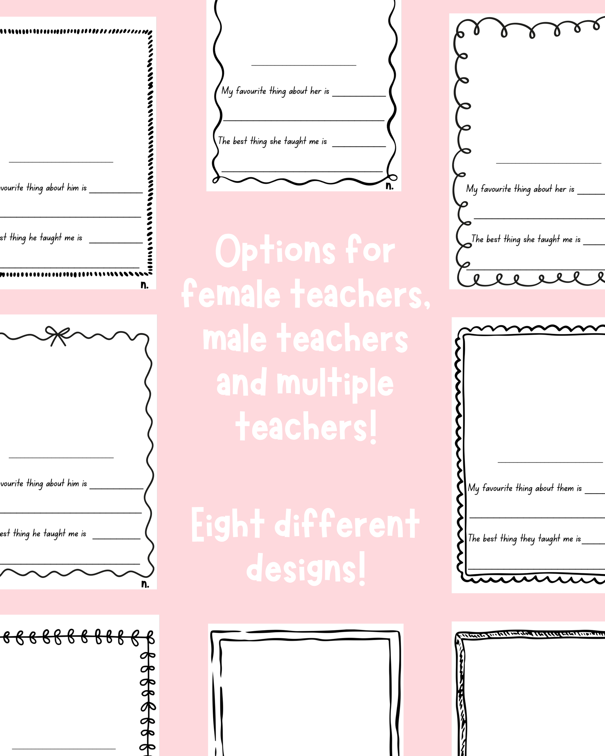 Teacher Writing Template