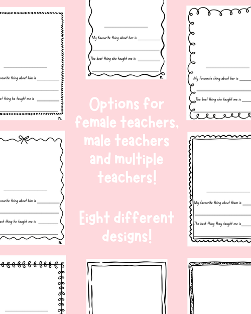 Teacher Writing Template