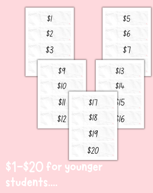 Classroom Shop Price Labels