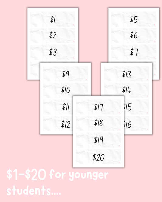 Classroom Shop Price Labels