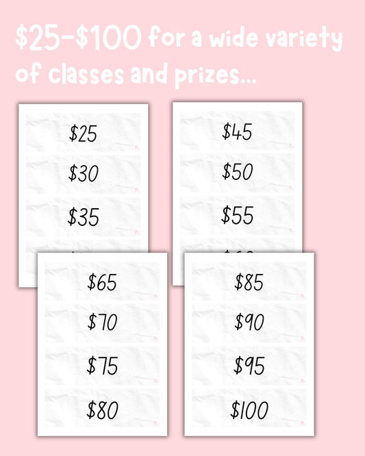 Classroom Shop Price Labels