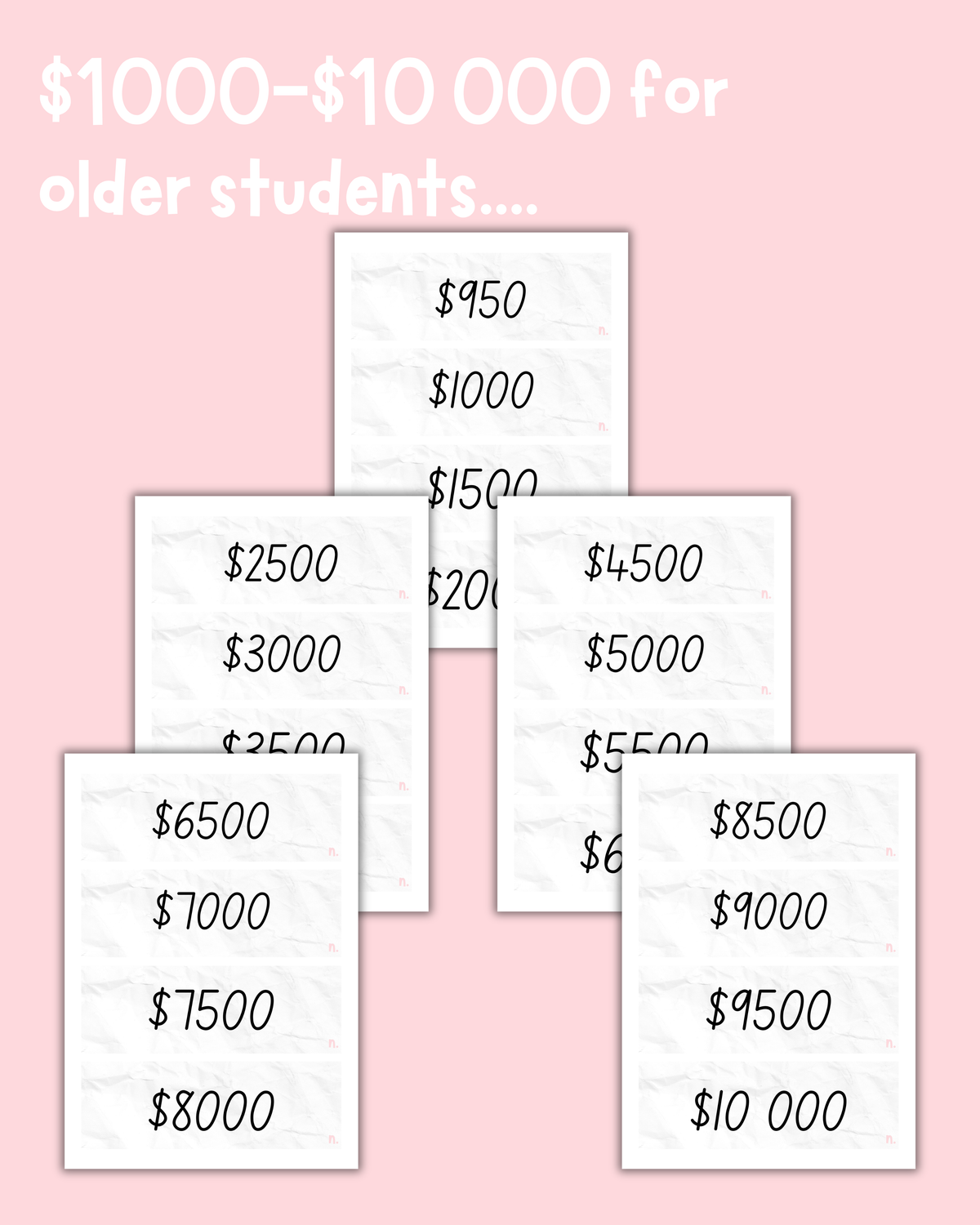 Classroom Shop Price Labels