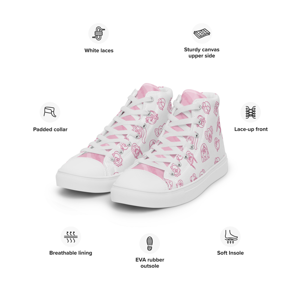 Women’s High Top Canvas Shoes - Studio Kidz Print.