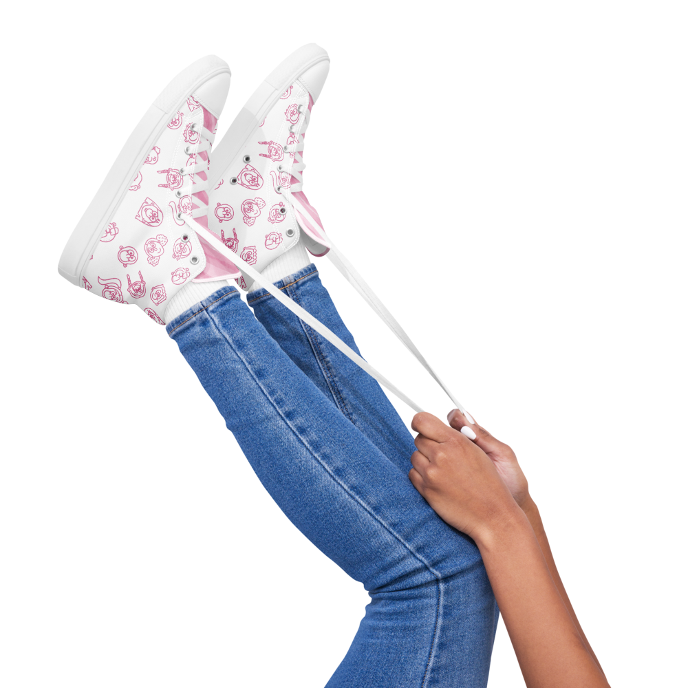 Women’s High Top Canvas Shoes - Studio Kidz Print.